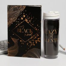 Подарочный набор "My Black mood" ежедневник + термостакан 